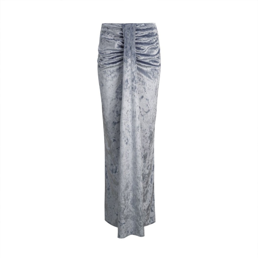 Women Gonçalo Peixoto | Blue Velvet Maxi Skirt