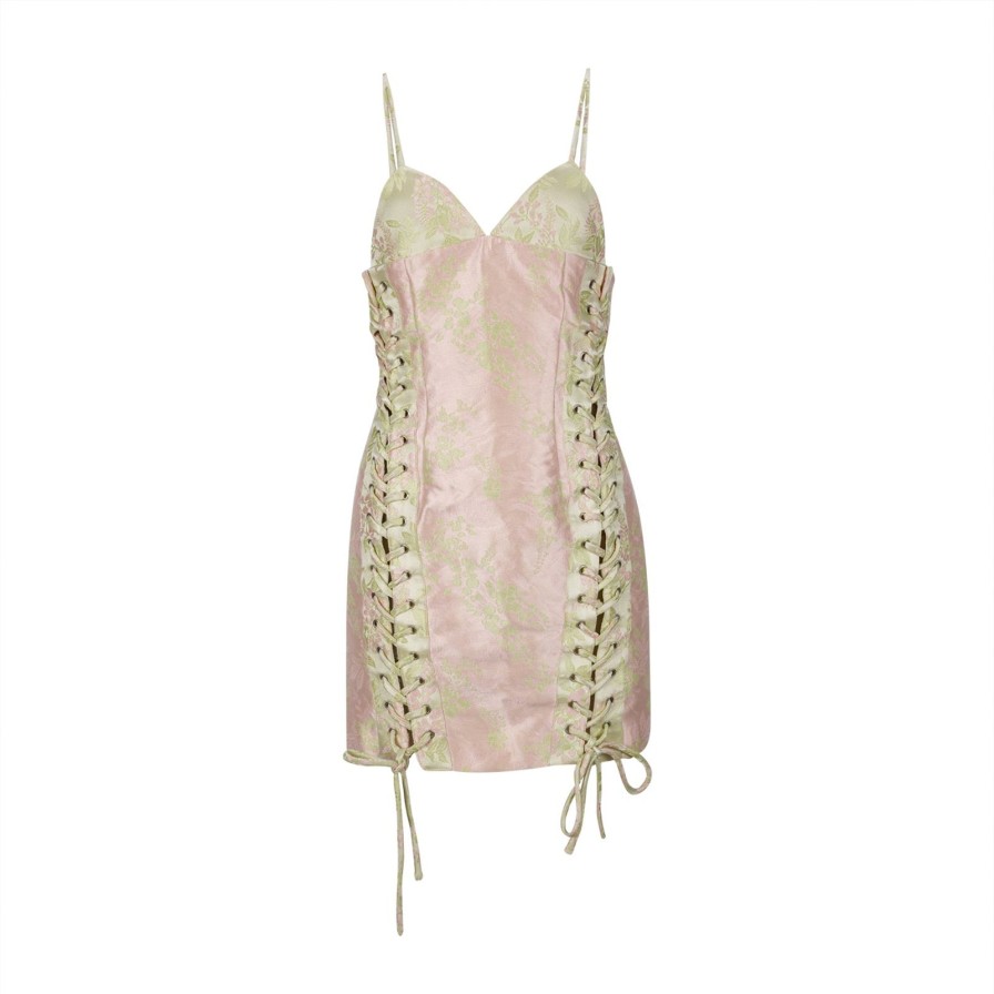 Women Gonçalo Peixoto | Yellow And Pink Brocade Mini Dress