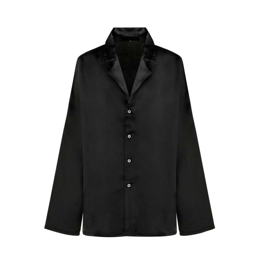 Women Gonçalo Peixoto | Black Satin Shirt