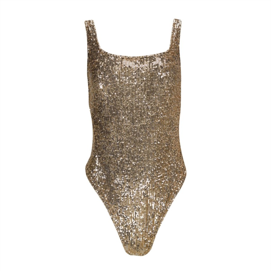 Women Gonçalo Peixoto | Gold Sequins Swimsuit