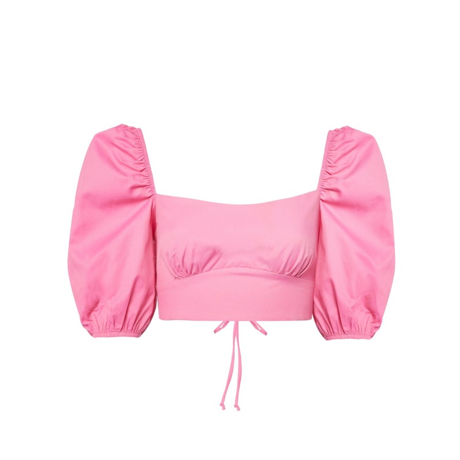 Women Gonçalo Peixoto | Puff Sleeve Cropped Top