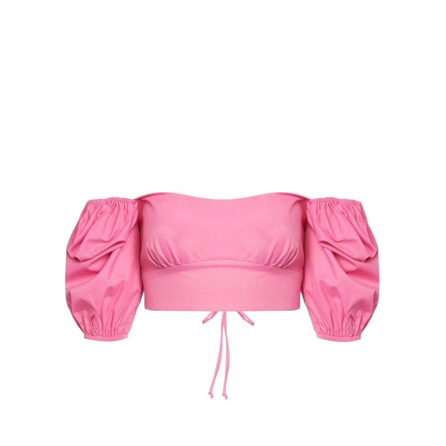 Women Gonçalo Peixoto | Puff Sleeve Cropped Top