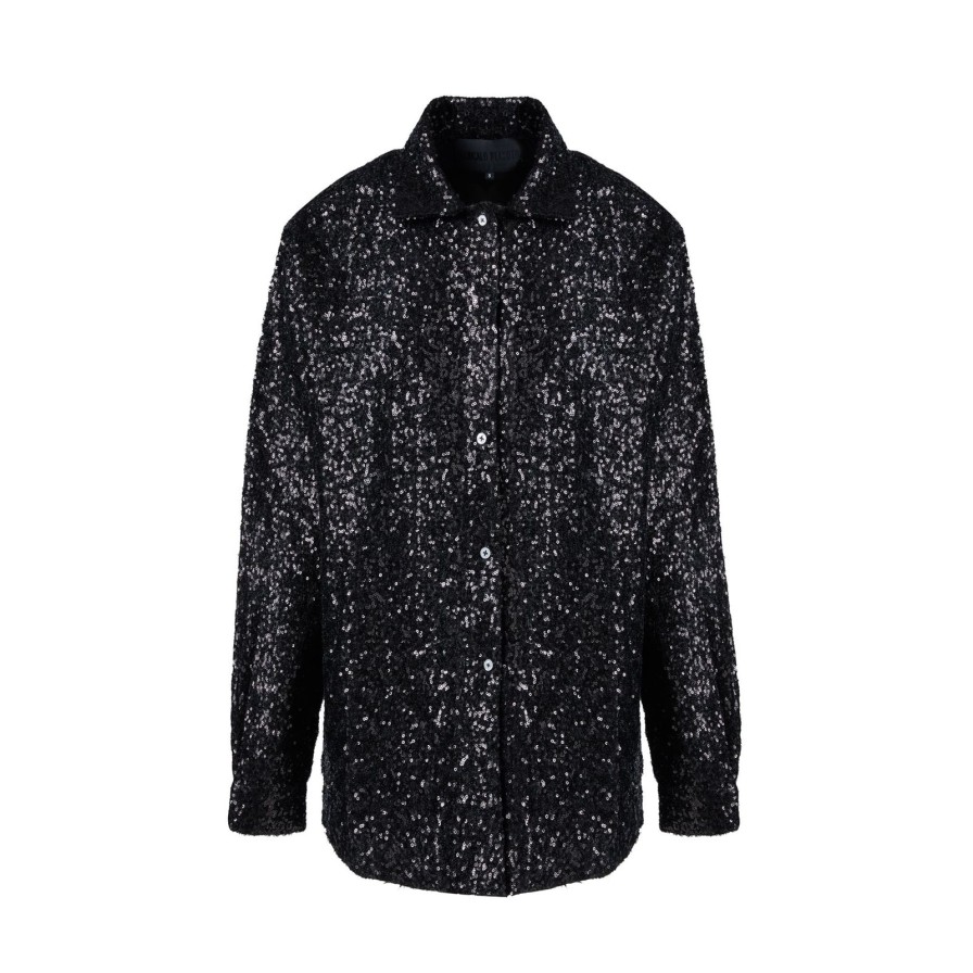 Women Gonçalo Peixoto | Black Sequins Shirt