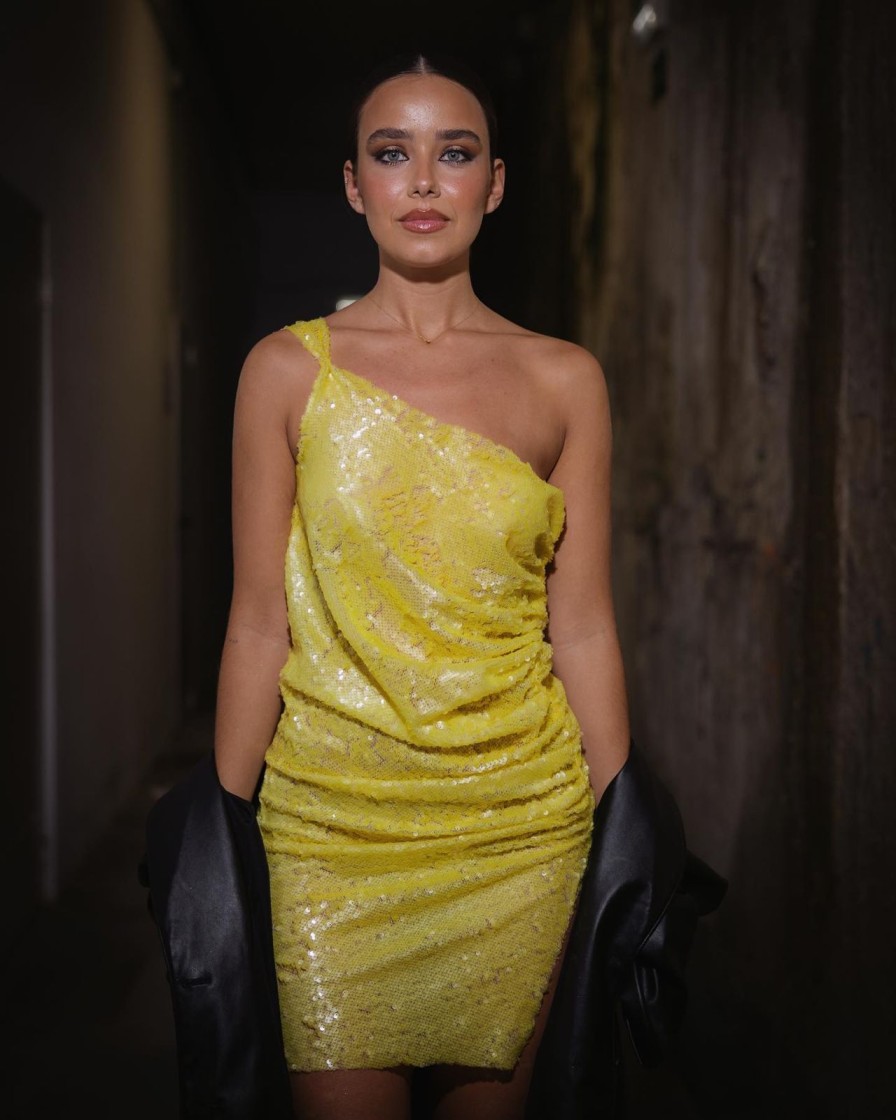 Women Gonçalo Peixoto | Yellow Sequins Dress