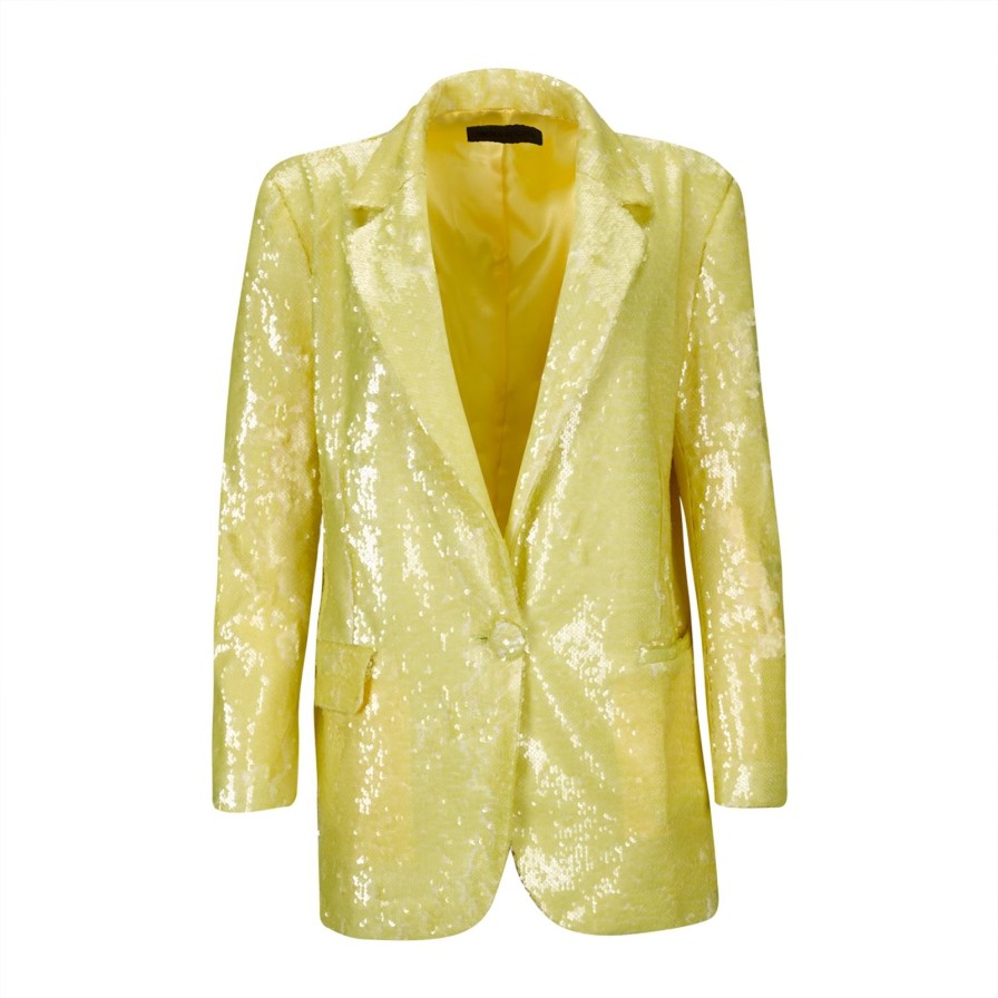 Women Gonçalo Peixoto | Yellow Sequins Blazer