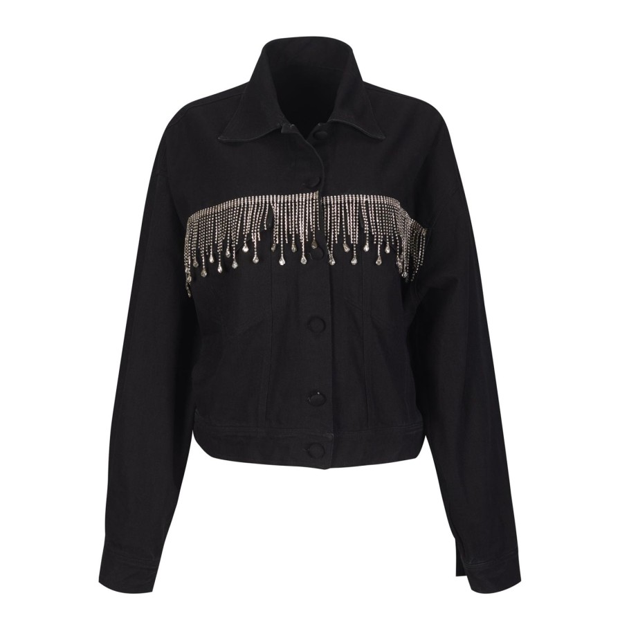 Women Gonçalo Peixoto | Black Jacket With Rhinestone Appliques