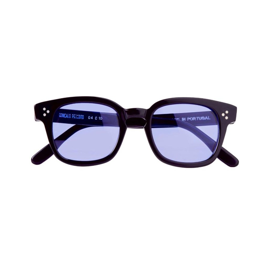 Accessories Gonçalo Peixoto | Black Sunglasses W/Dark Blue Lenses