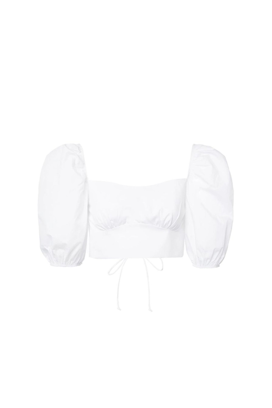 Women Gonçalo Peixoto | Puff Sleeve Cropped Top