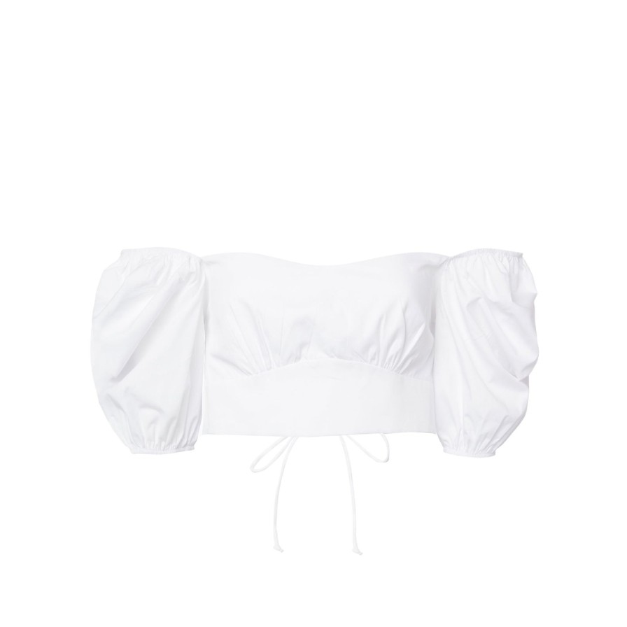 Women Gonçalo Peixoto | Puff Sleeve Cropped Top