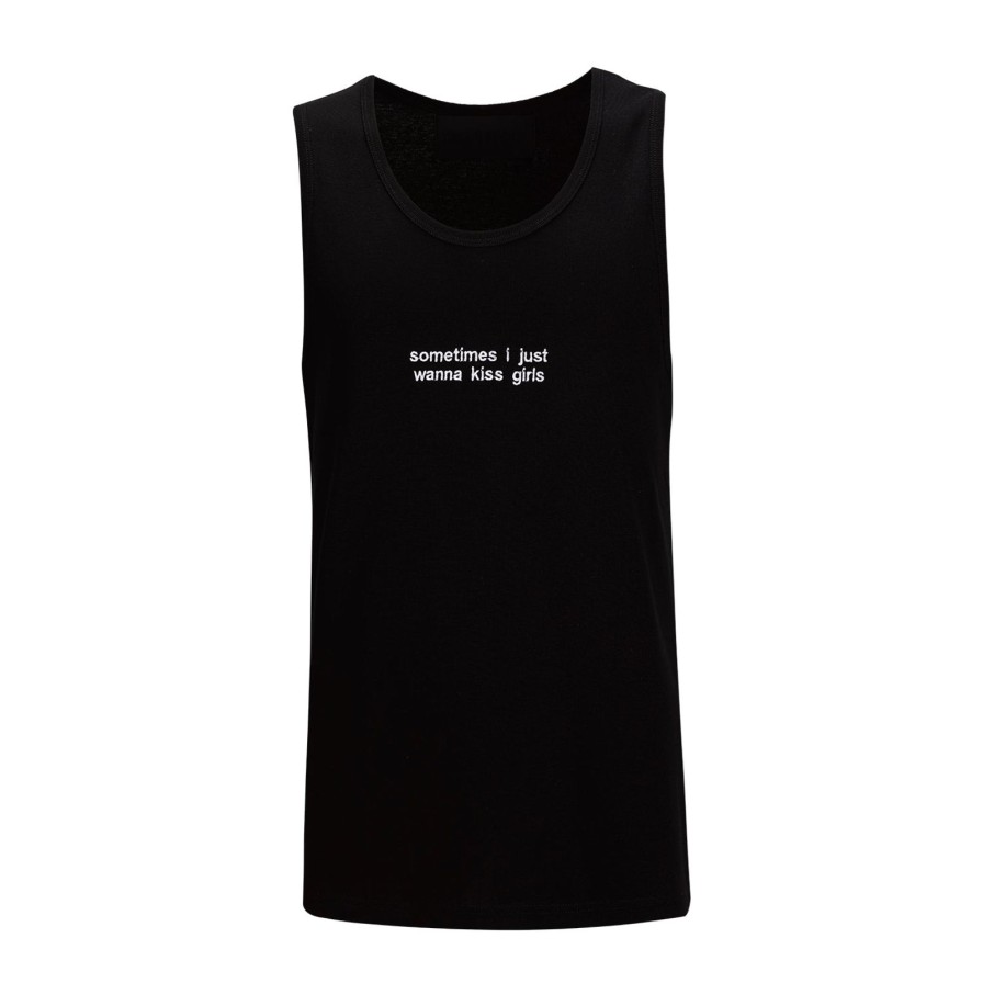 Men Gonçalo Peixoto | Black Embroidered Singlet