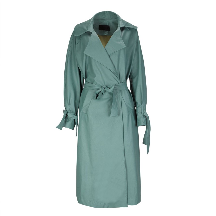 Women Gonçalo Peixoto | Mint Green Trench Coat