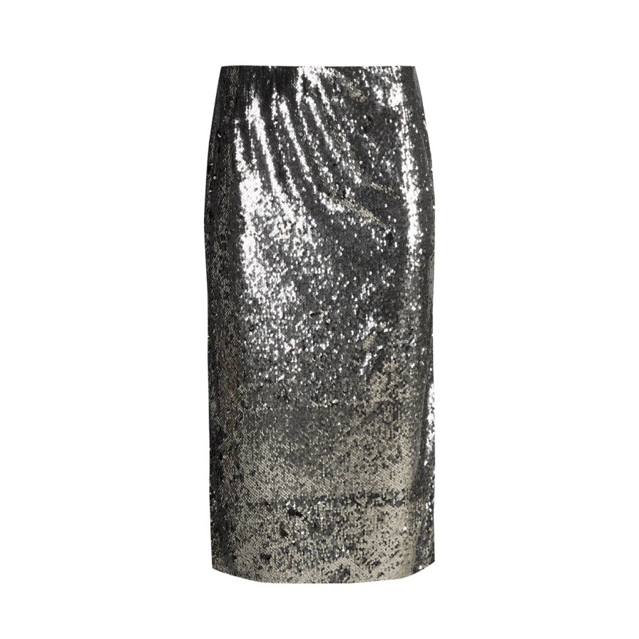 Women Gonçalo Peixoto | Grey And Black Midi Skirt