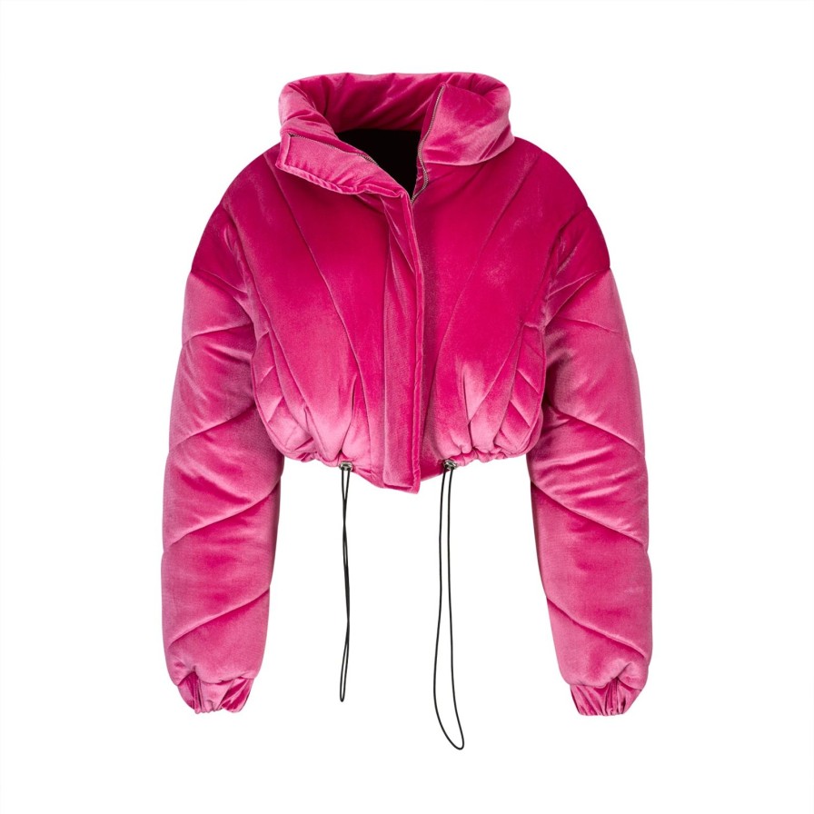 Women Gonçalo Peixoto | Pink Velvet Puffer Jacket