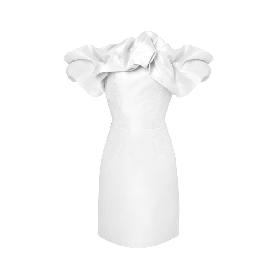 Women Gonçalo Peixoto | White Ruffled Dress