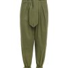 Women Gonçalo Peixoto | Green High Waist Belted Trousers