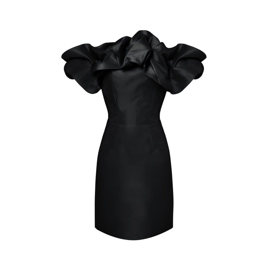 Women Gonçalo Peixoto | Black Ruffled Dress