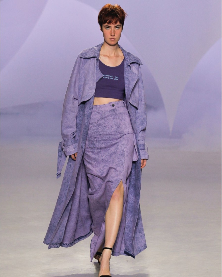 Women Gonçalo Peixoto | Purple Denim Maxi Skirt