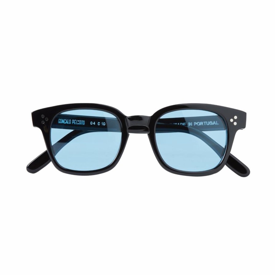 Accessories Gonçalo Peixoto | Black Sunglasses W/Light Blue Lenses