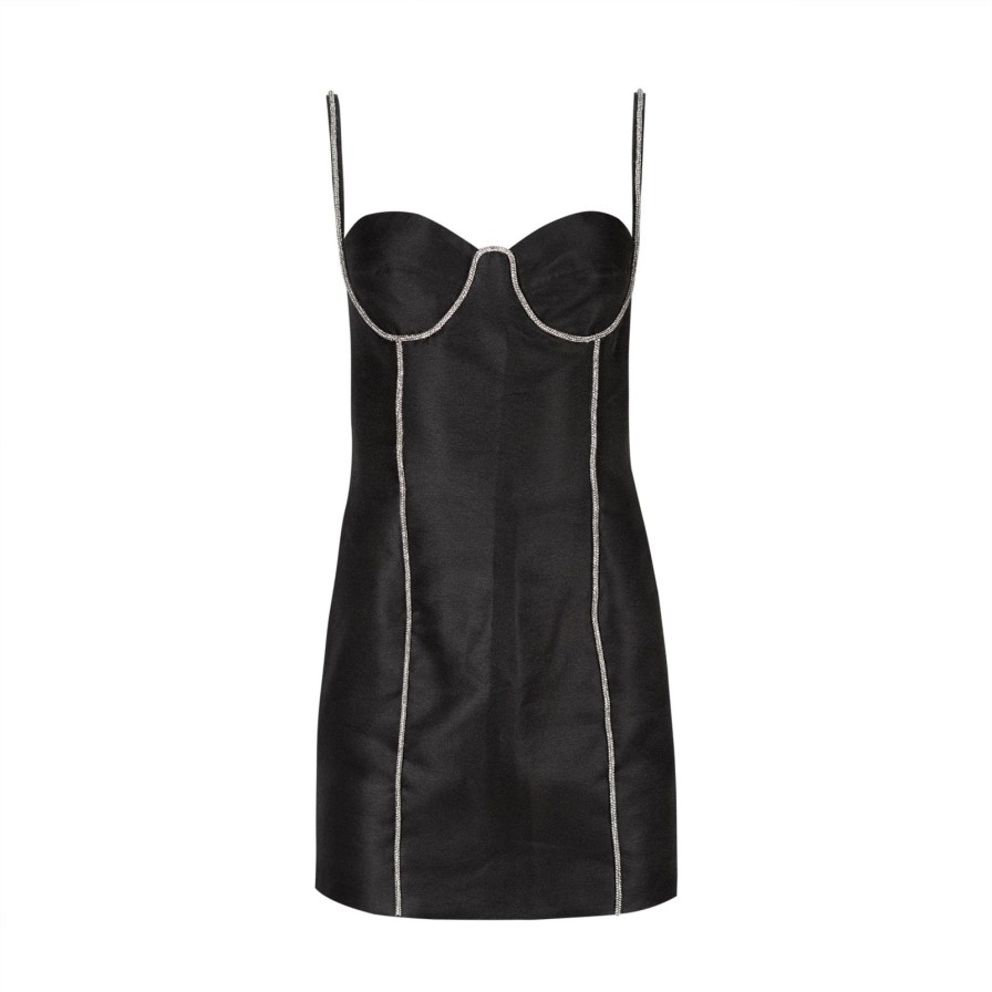 Women Gonçalo Peixoto | Black Mini Dress W/Rhinestones