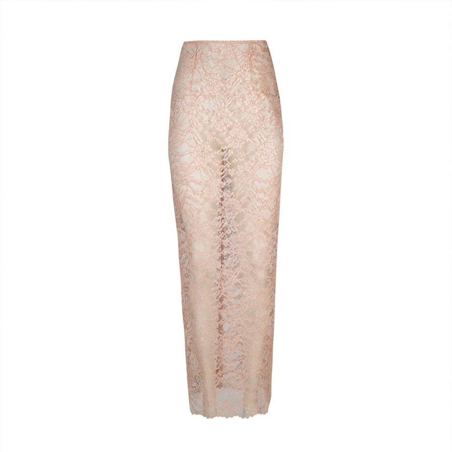 Women Gonçalo Peixoto | Baby Pink Lace Skirt