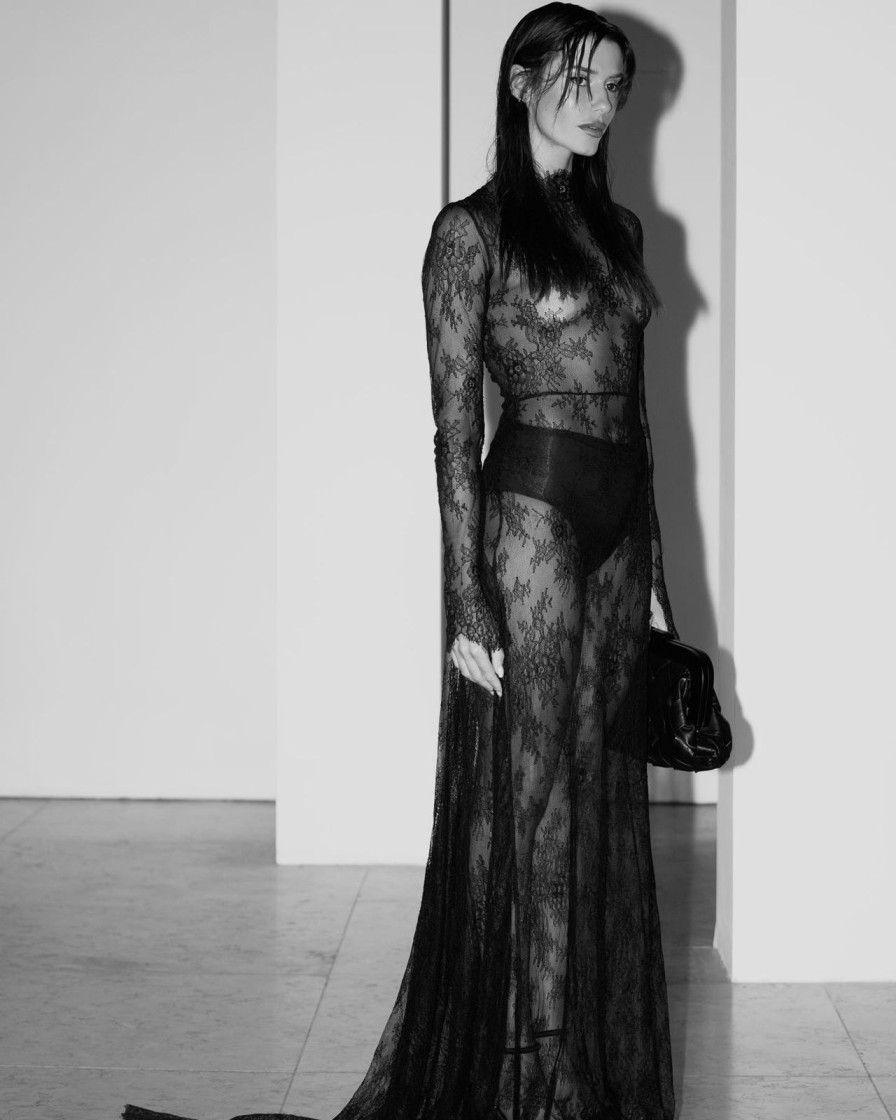 Women Gonçalo Peixoto | Black Lace Maxi Dress