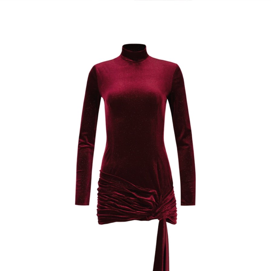 Women Gonçalo Peixoto | Red Velvet Mini Dress