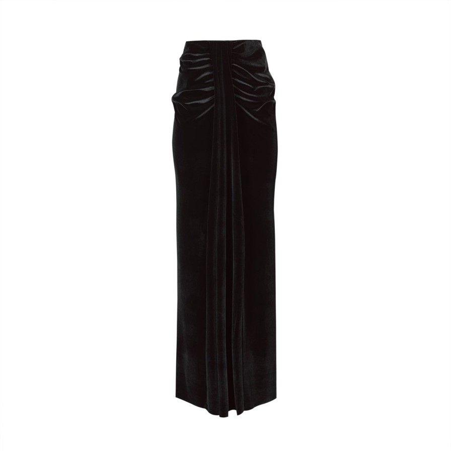 Women Gonçalo Peixoto | Black Velvet Maxi Skirt